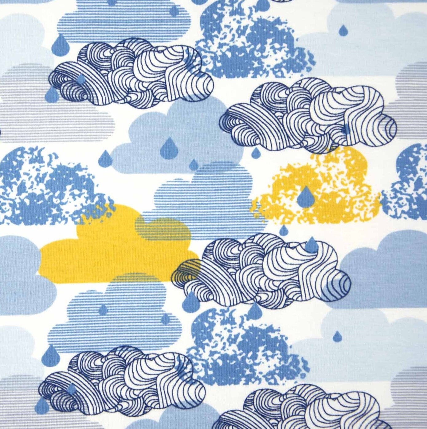 funky Wolken auf Baumwolljersey Jersey Malu Stoffhaus Malu - Stoffhaus