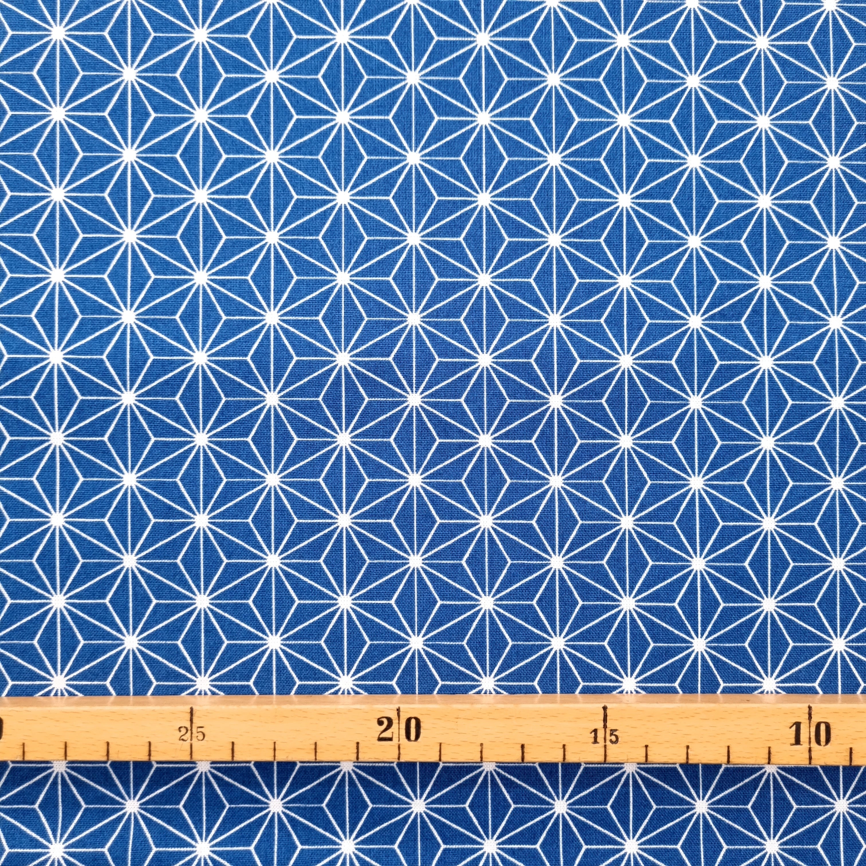 geometrisches Muster blau/weiß Kopenhagen Westfalenstoffe Webstoff Westfalenstoffe Malu - Stoffhaus