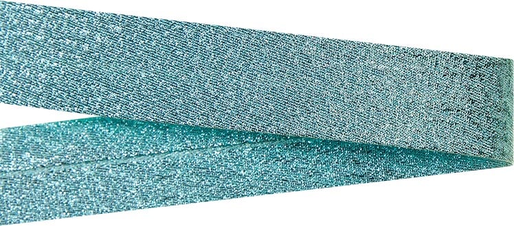 hellblau Lurex Schrägband 40/20 Bänder Veno Malu - Stoffhaus