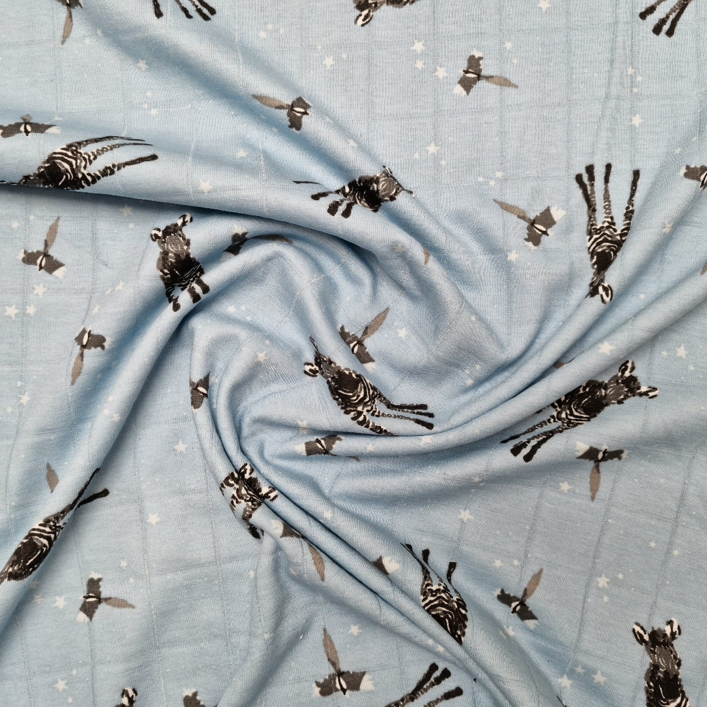 Jerseymusselin mit Zebras und Elstern Musselin, neu Malu Stoffhaus Malu - Stoffhaus