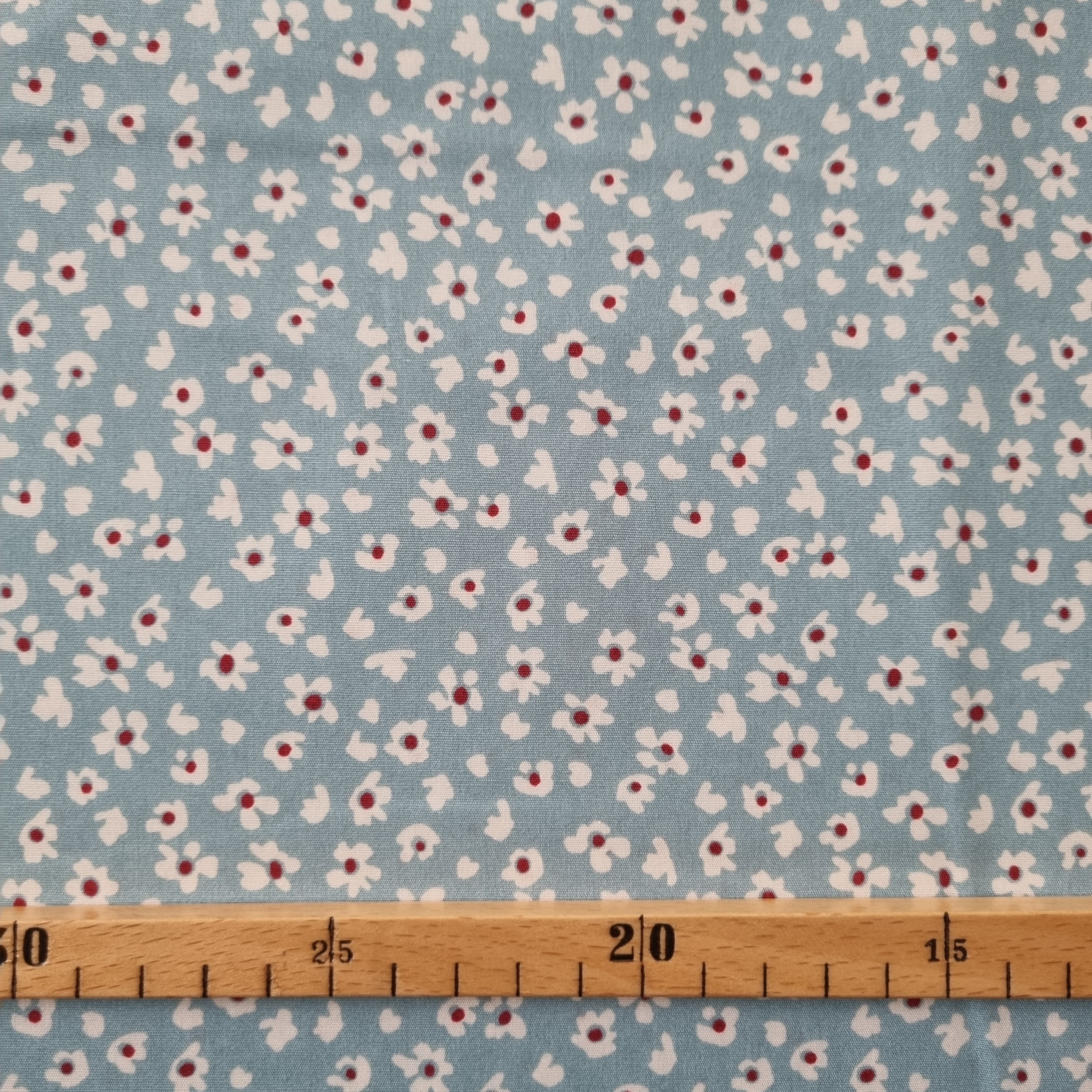 kleine Blüten auf hellblau Webstoff Malu Stoffhaus Malu - Stoffhaus