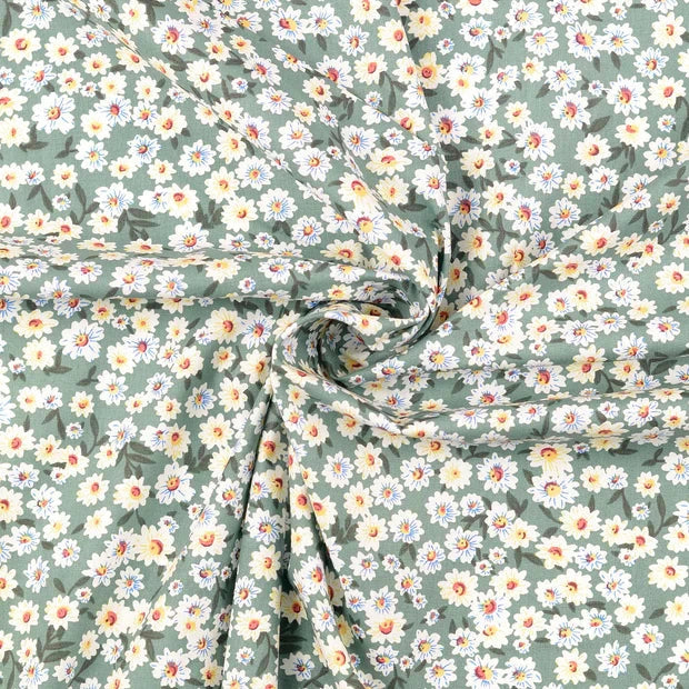 kleine Blüten grün Webstoff Malu Stoffhaus Malu - Stoffhaus