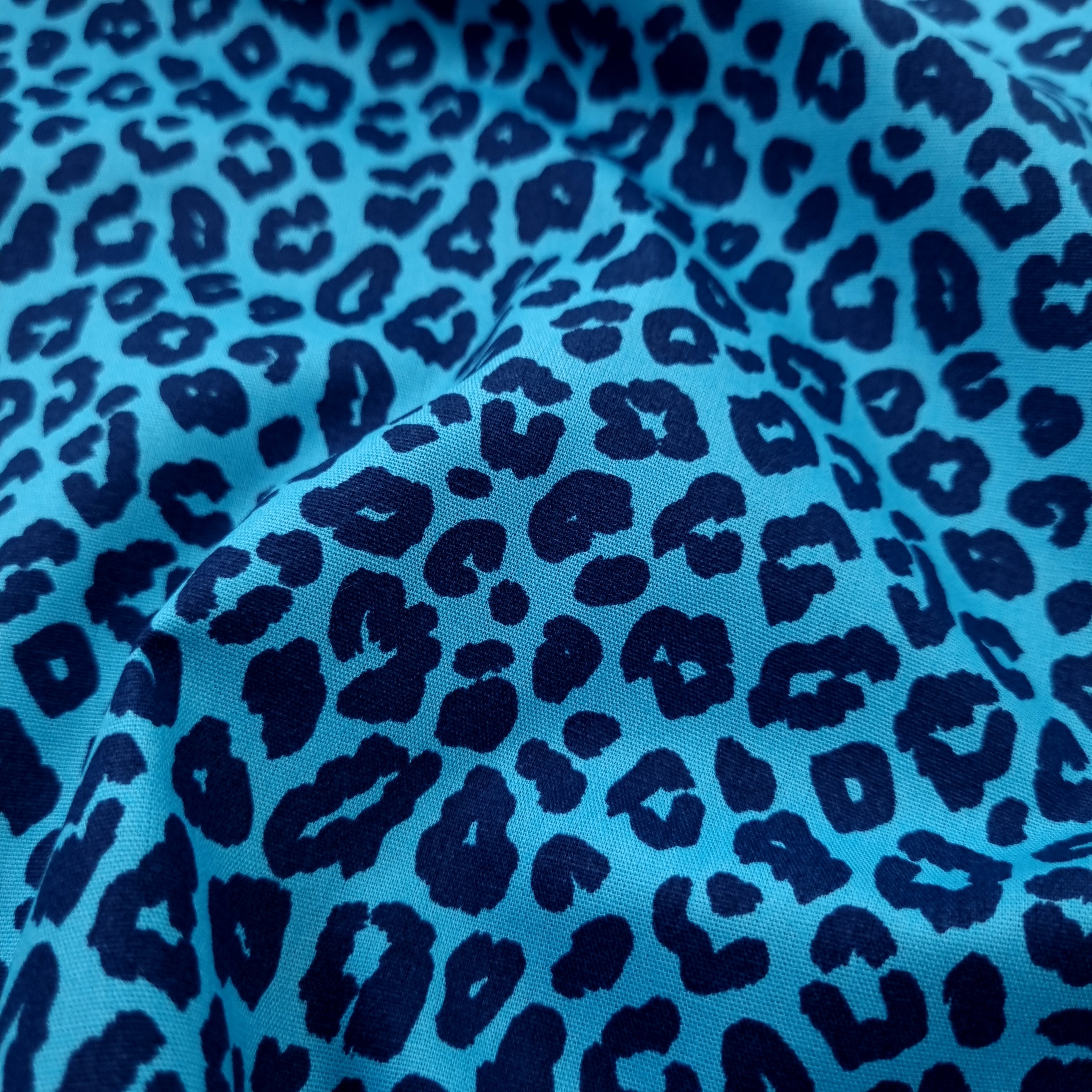 Leomuster blau/blau Baumwolldruck Webstoff Swafing Malu - Stoffhaus