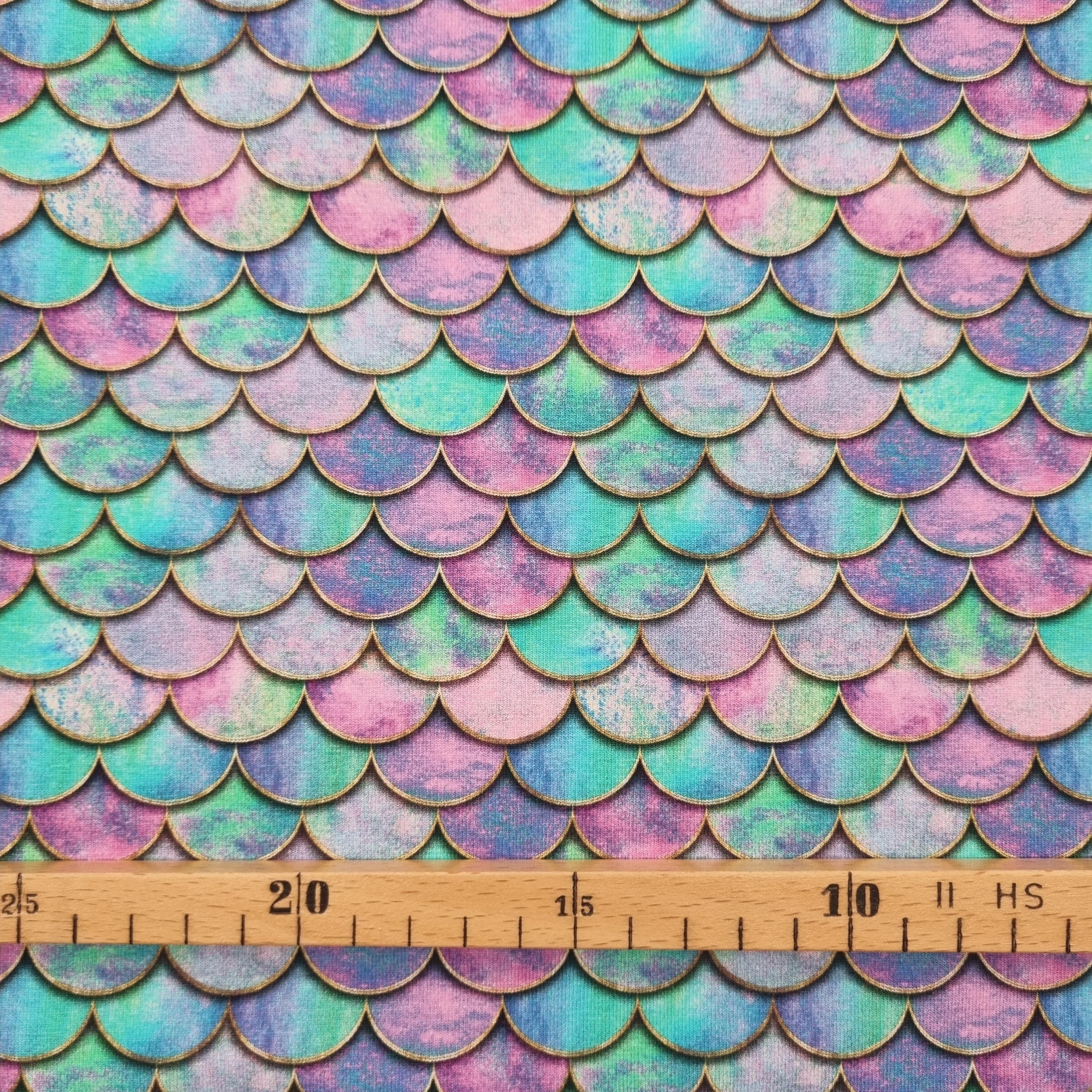 Meerjungfrauenschuppen auf Jersey jersey, neu Swafing Malu - Stoffhaus