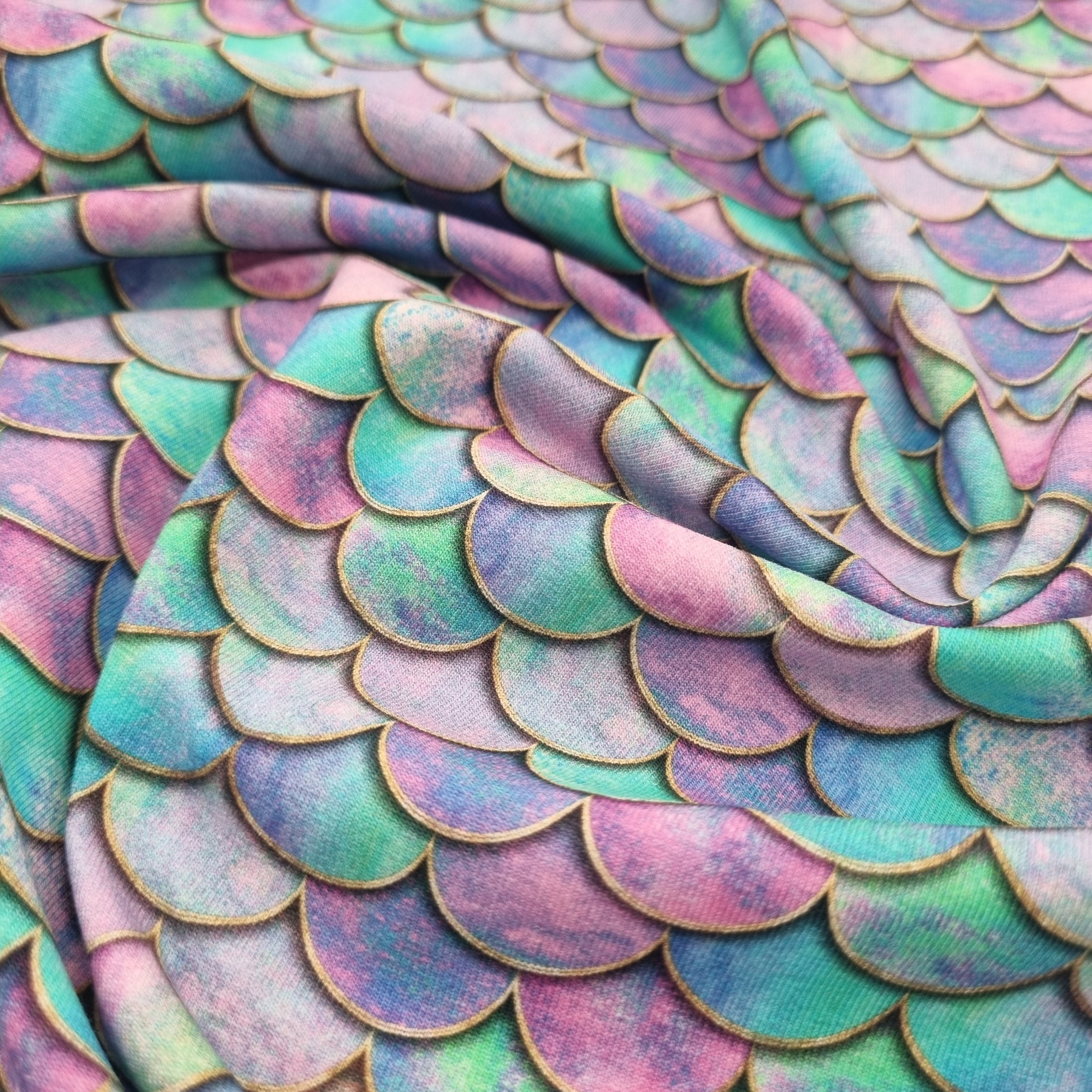 Meerjungfrauenschuppen auf Jersey jersey, neu Swafing Malu - Stoffhaus