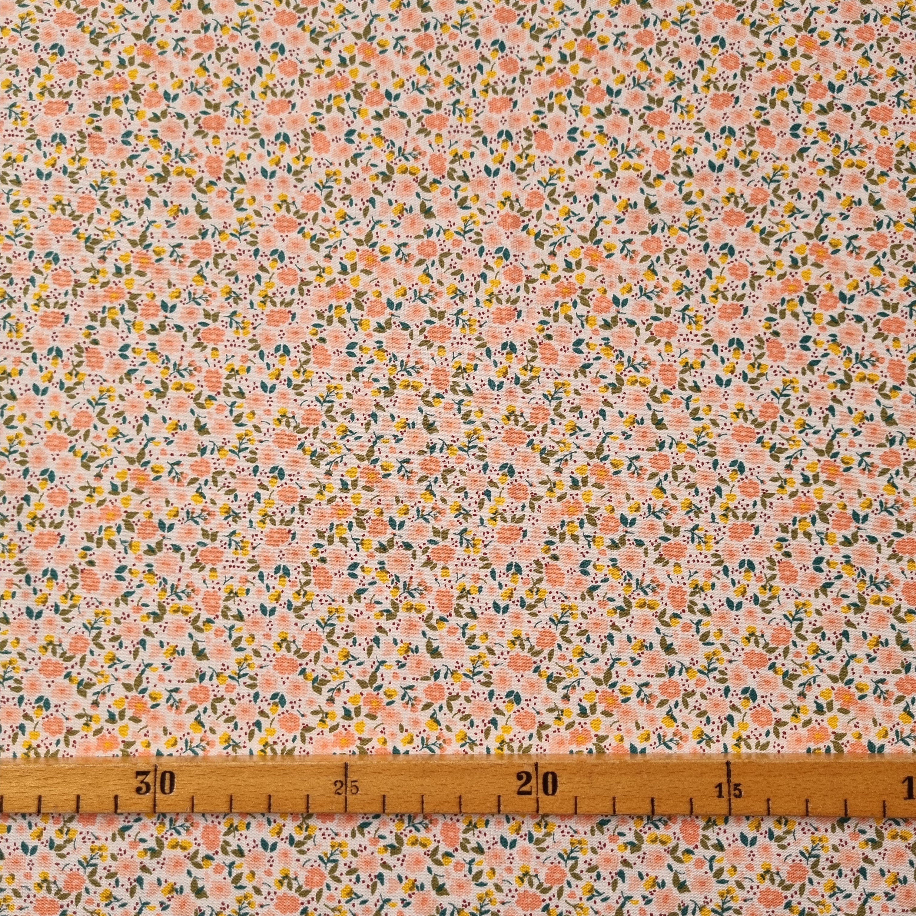 Mille Fleur apricot/weiß Webstoff Marin & Carbonell Malu - Stoffhaus