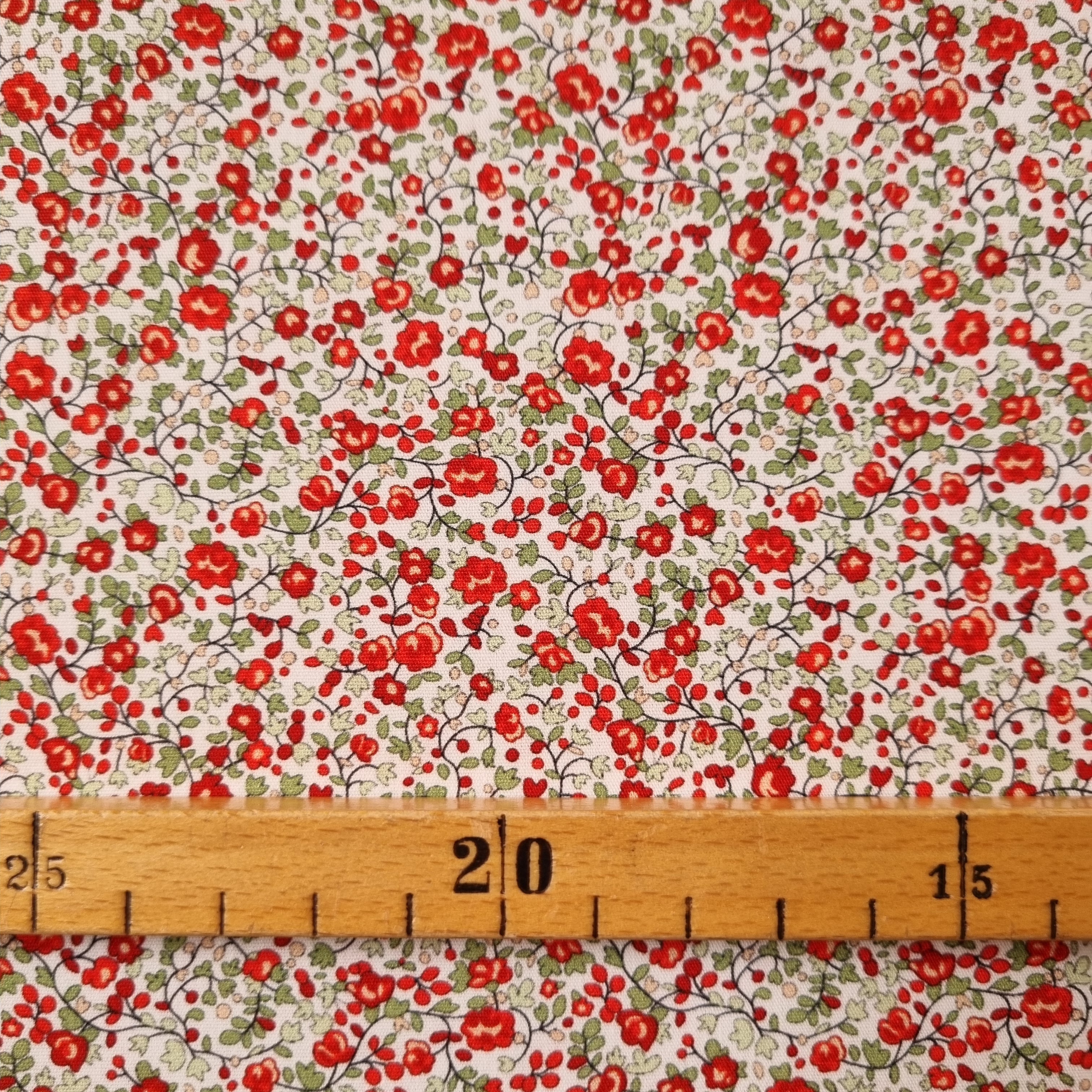 Mille Fleur rot/weiß Webstoff Marin & Carbonell Malu - Stoffhaus