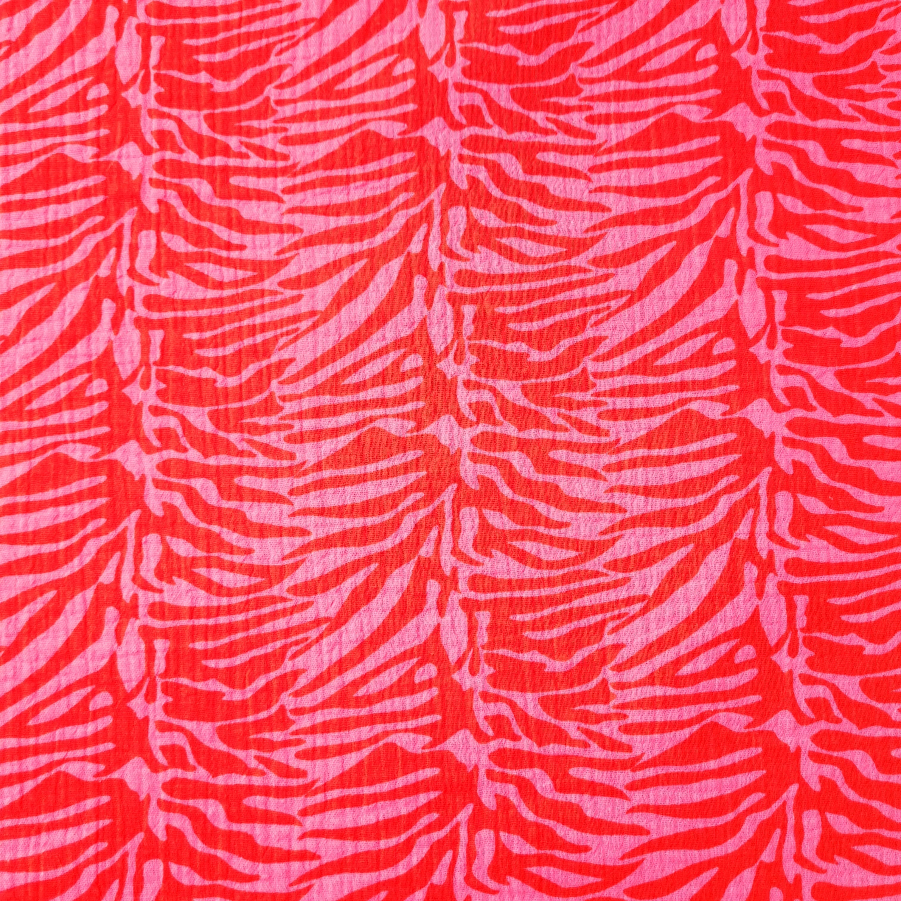 Musselin mit Tigerdruck rot/pink Musselin, neu Marin & Carbonell Malu - Stoffhaus