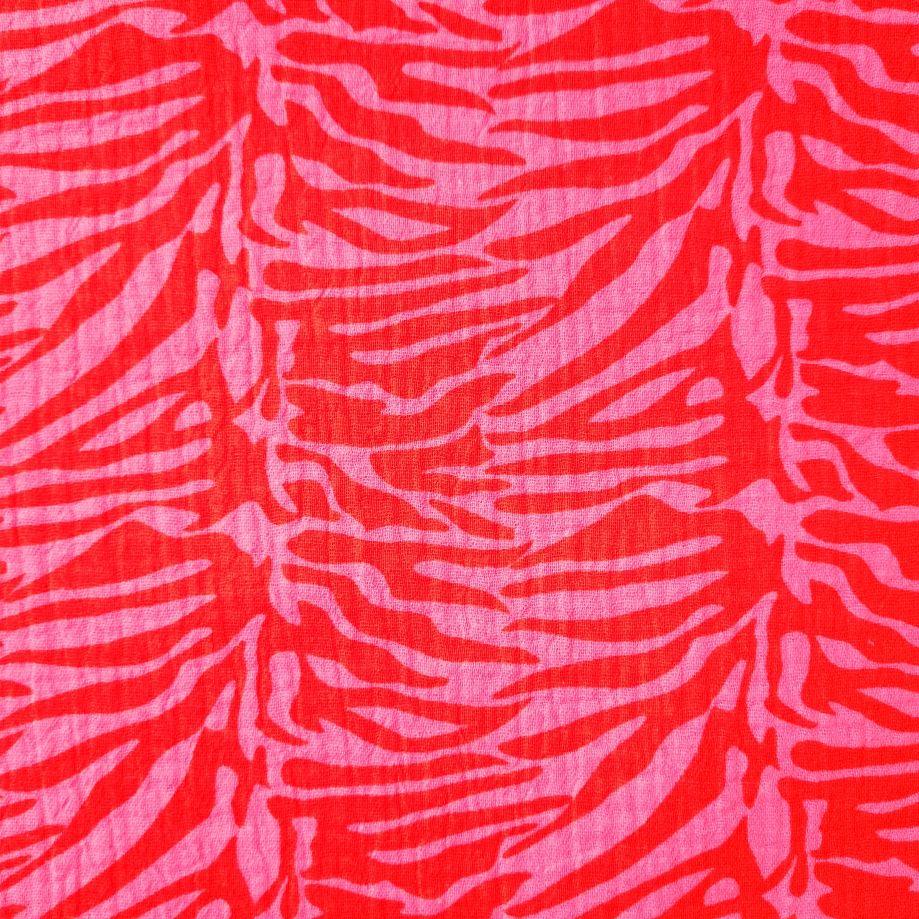 Musselin mit Tigerdruck rot/pink Musselin, neu Marin & Carbonell Malu - Stoffhaus