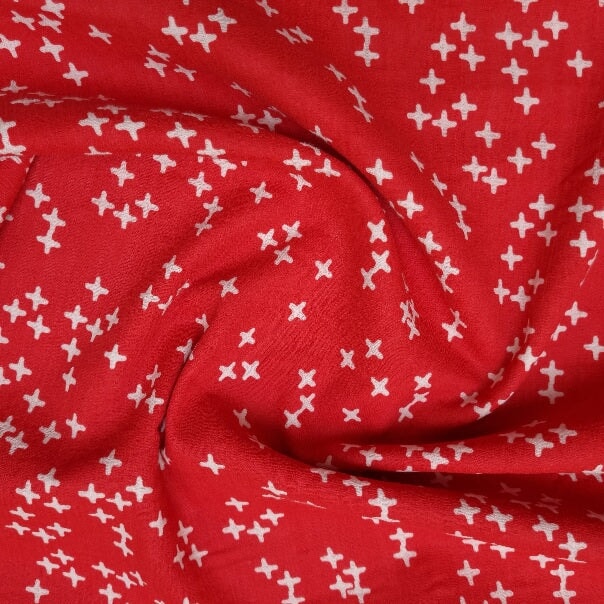 Musselin rot/weiß Musselin, neu Malu Stoffhaus - Nähschule - Atelier Malu - Stoffhaus
