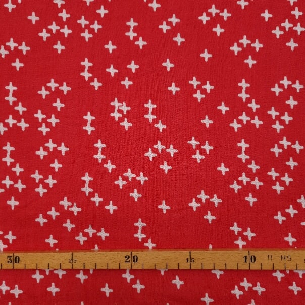 Musselin rot/weiß Musselin, neu Malu Stoffhaus - Nähschule - Atelier Malu - Stoffhaus
