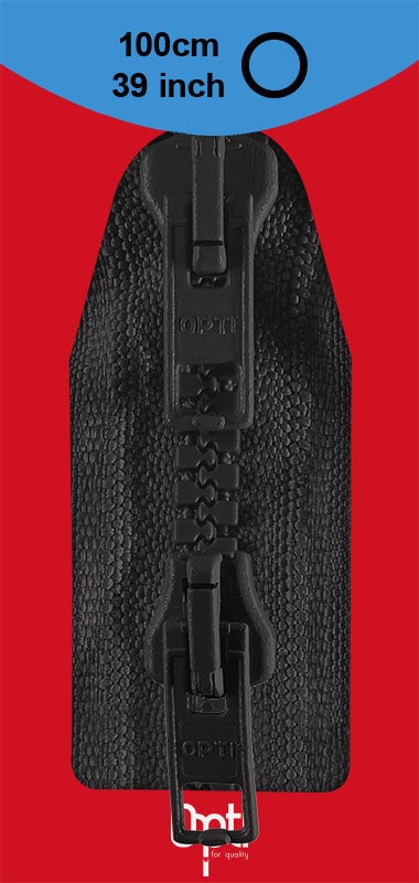 Opti schwarz zwei Wege Plastikreißverschluß Reißverschlüsse Opti Malu - Stoffhaus