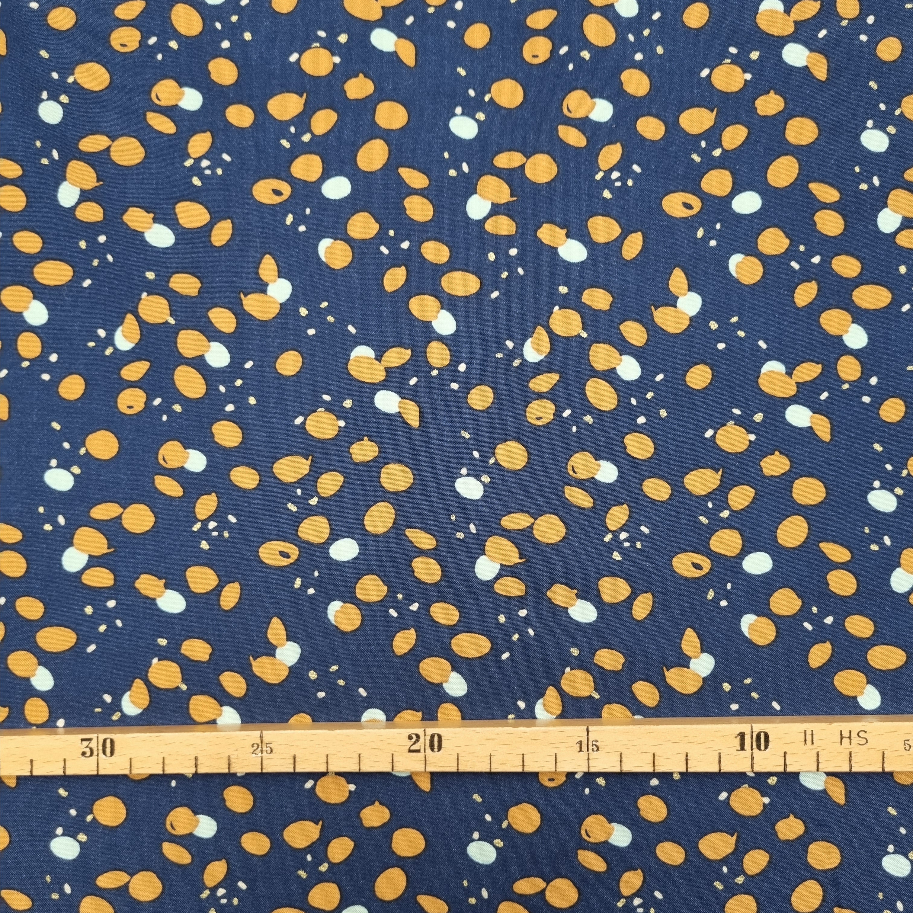 Punktemuster auf blauem Viskosewebstoff Viskosewebstoff, neu Domotex Malu - Stoffhaus