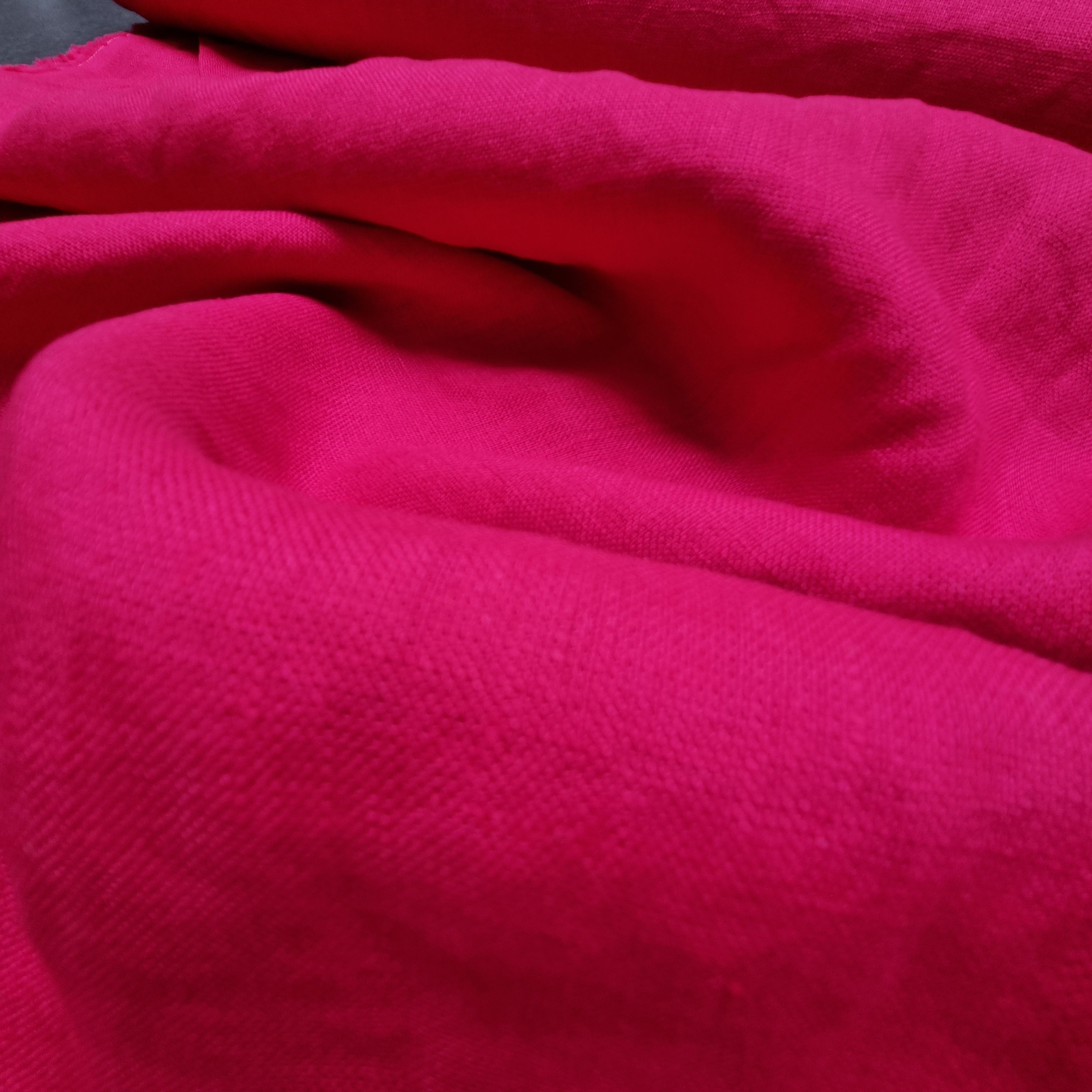 reines Leinen in pink Webstoff, neu Domotex Malu - Stoffhaus