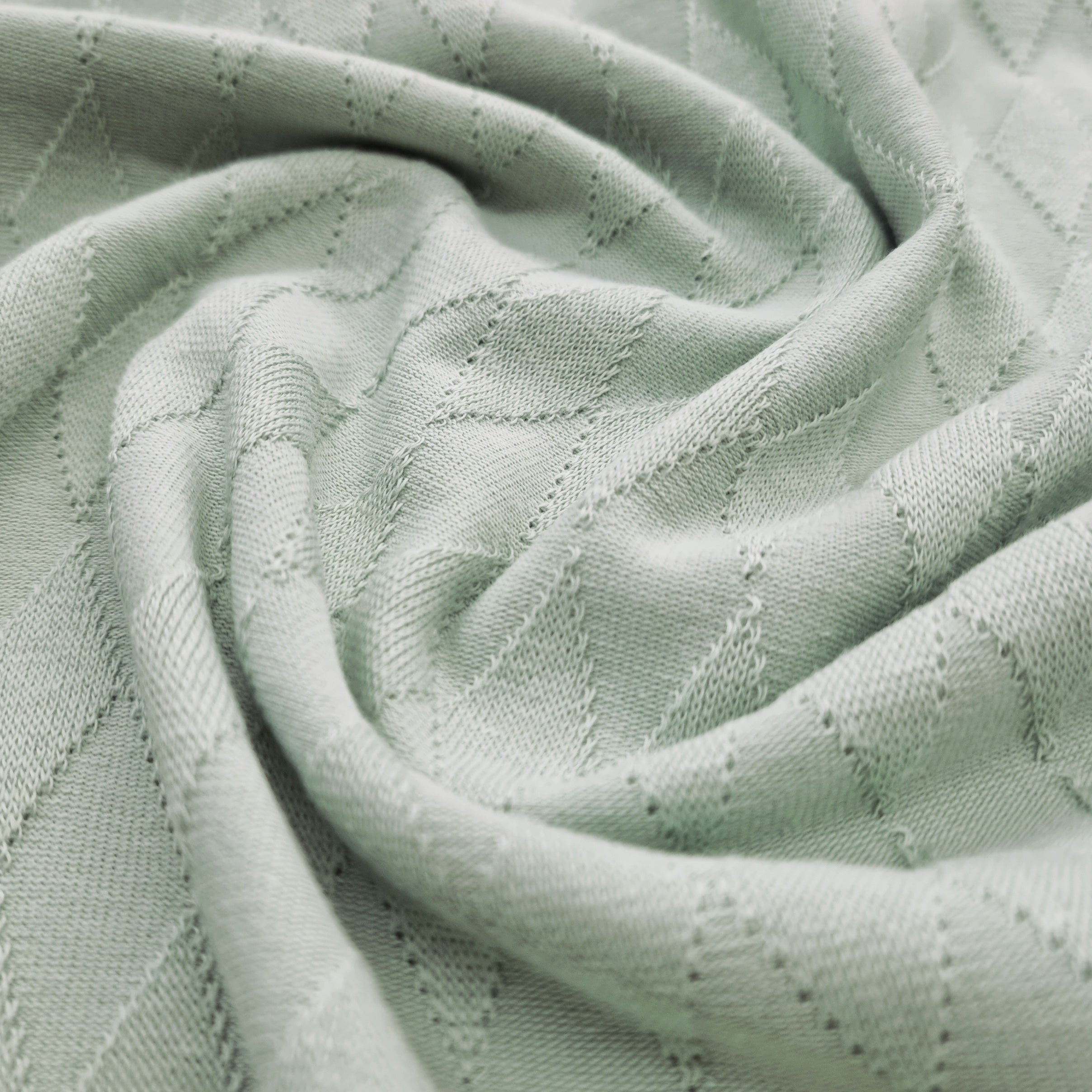 Retrofeinstrick Rauten hellmint Feinstrick Toptex Malu - Stoffhaus