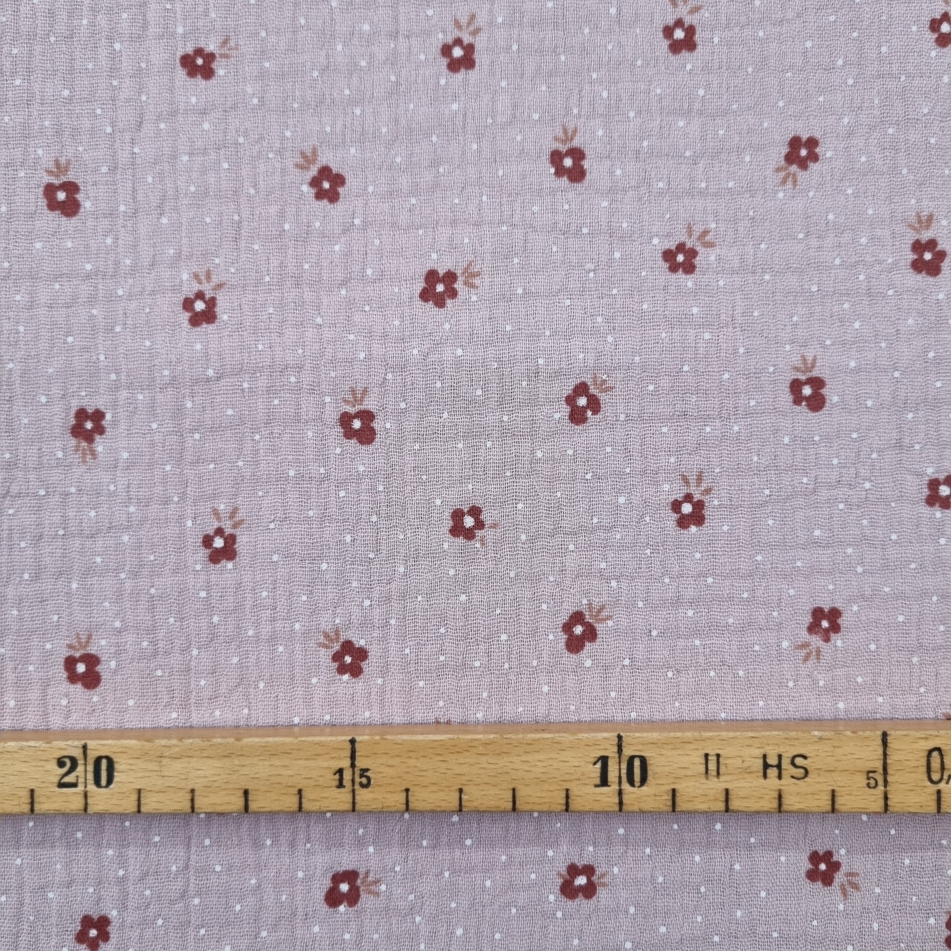 rosa Musselin mit kleinen Blüten Musselin, neu Katia Malu - Stoffhaus