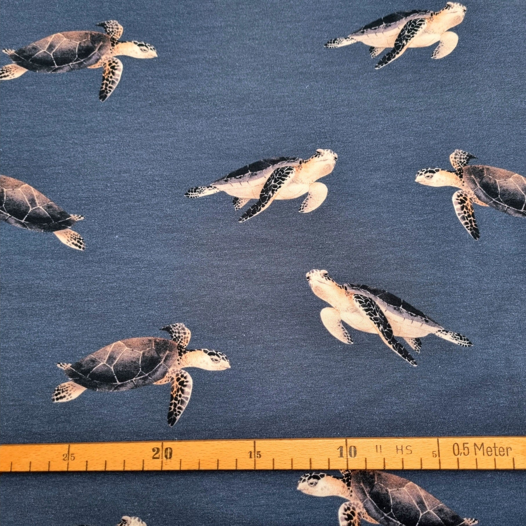 Schildkröten schwimmen Baumwolljersey jersey, neu Verhees Malu - Stoffhaus