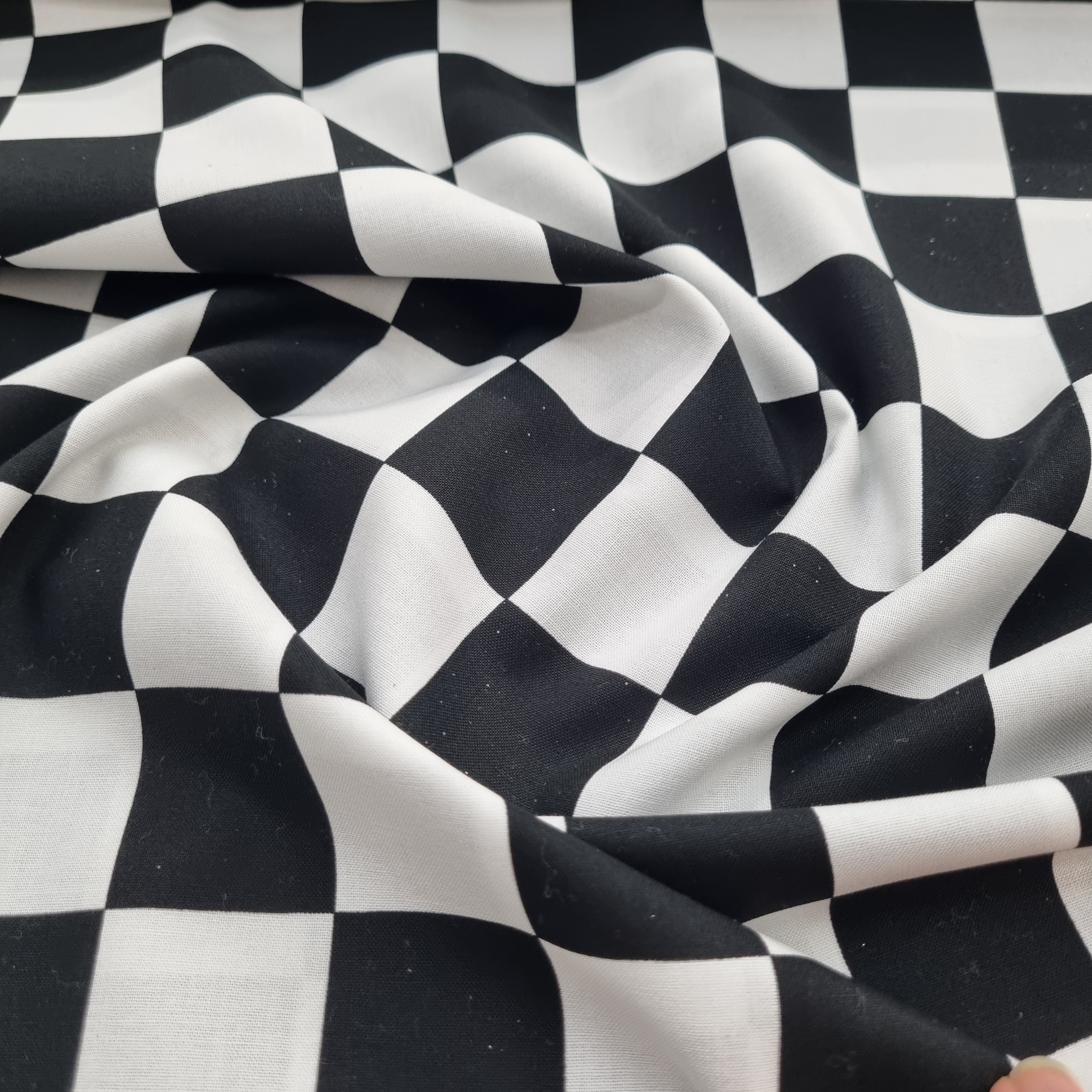 schwarz/weiß Karodruck Webstoff Hemmers Itex Malu - Stoffhaus