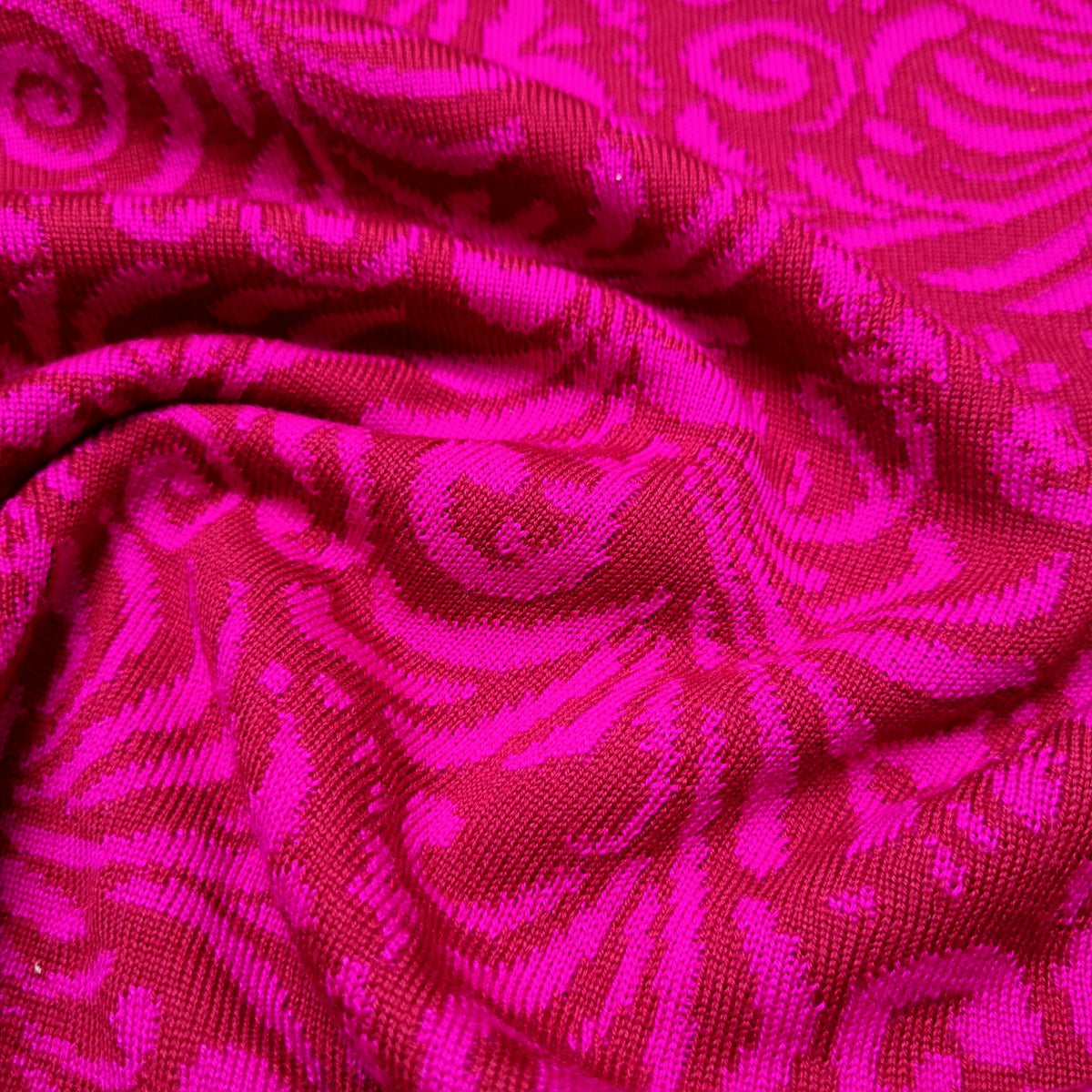 superweicher Merino Jaquard Feinstrick himbeere/dunkle Beere Feinstrick Toptex Malu - Stoffhaus