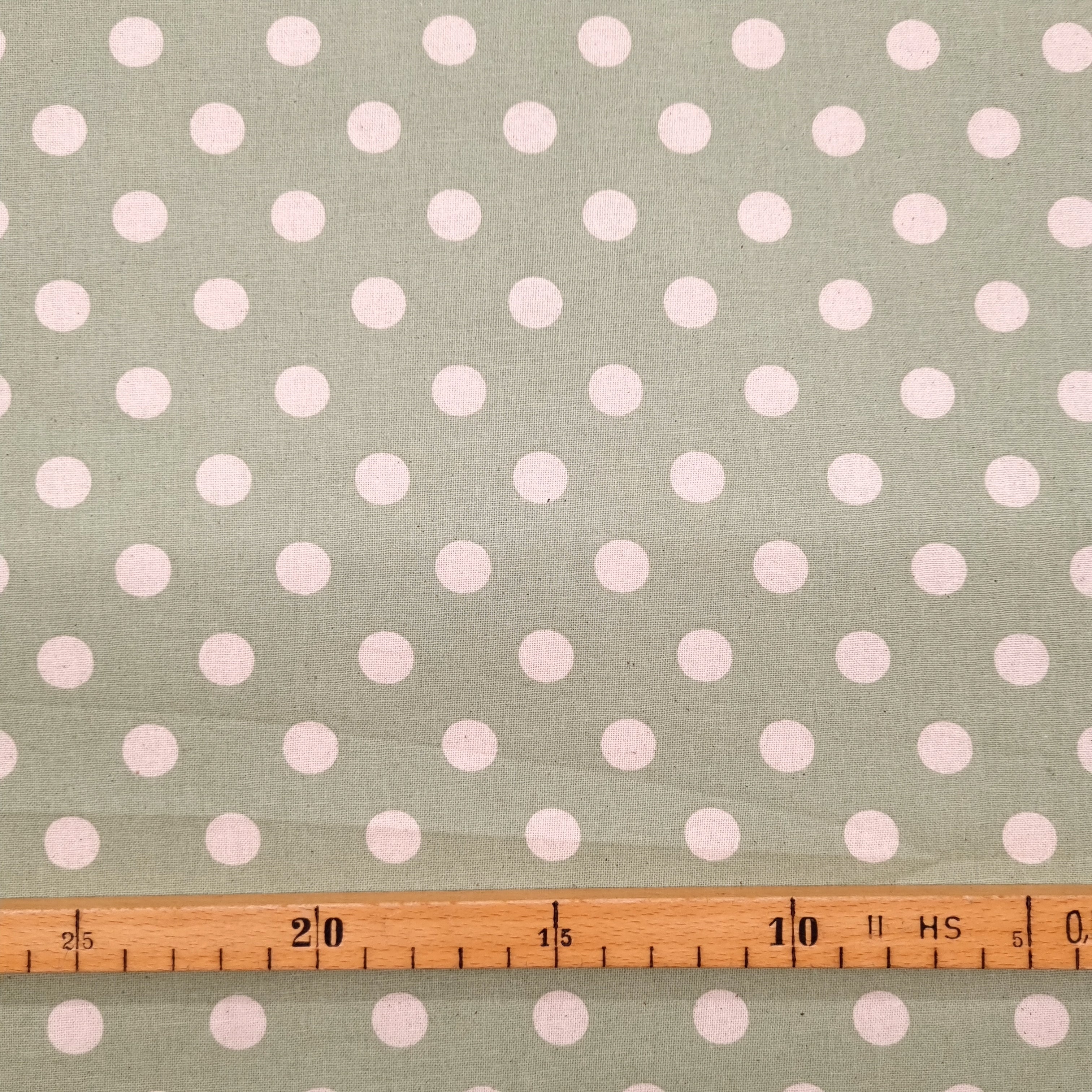 vintage Punkte hellgrün/creme Webstoff Hemmers Itex Malu - Stoffhaus