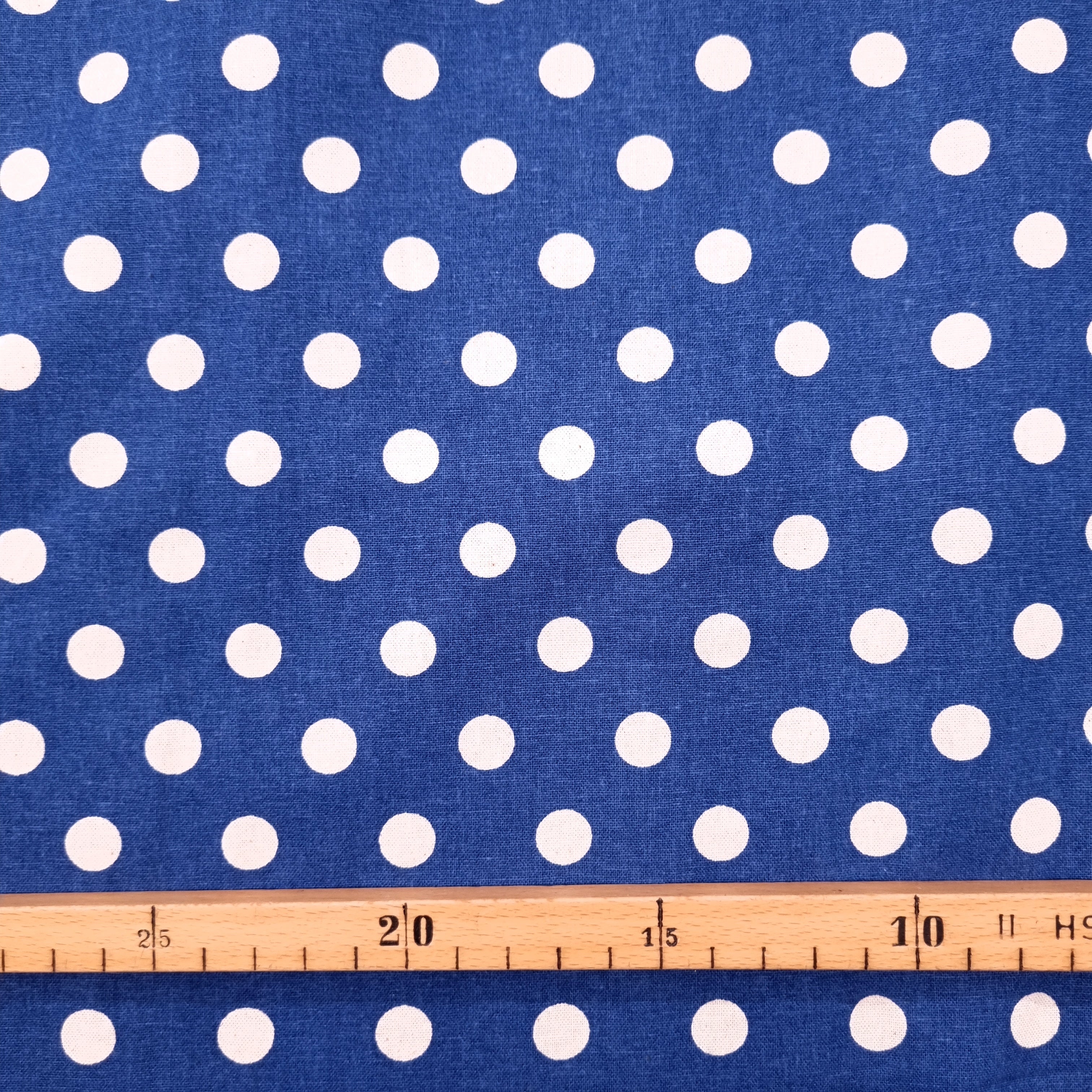 vintage Punkte marine/creme Webstoff Hemmers Itex Malu - Stoffhaus