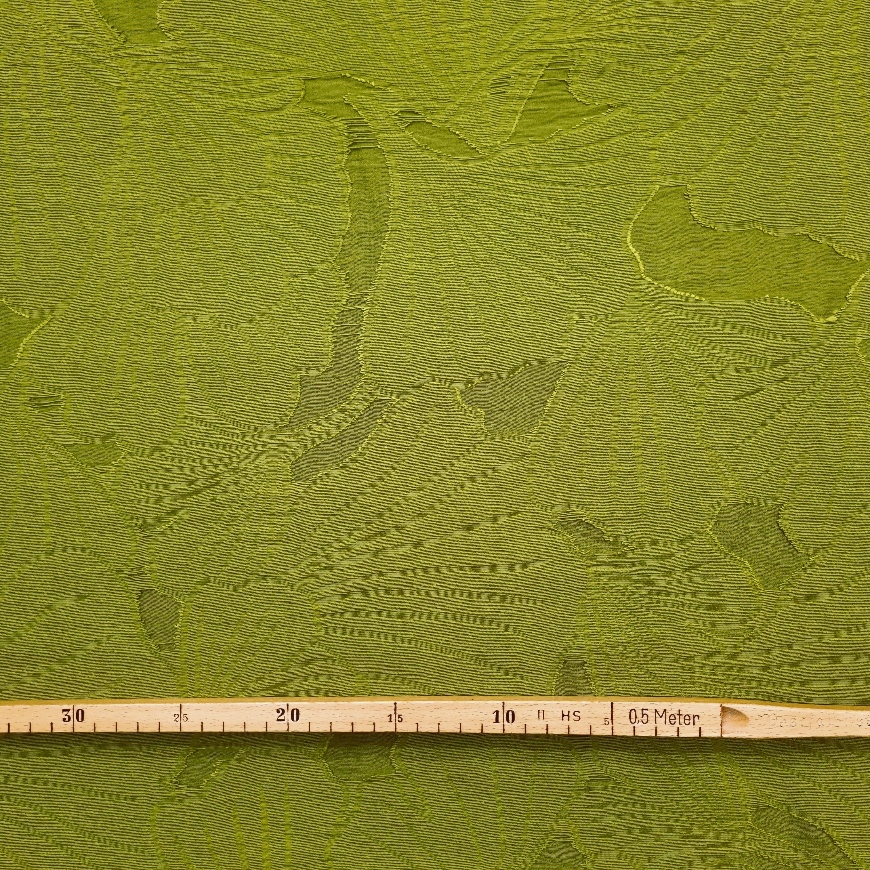 Viskosejaquard kiwigrün Blüten Viskosewebstoff, neu Toptex Malu - Stoffhaus