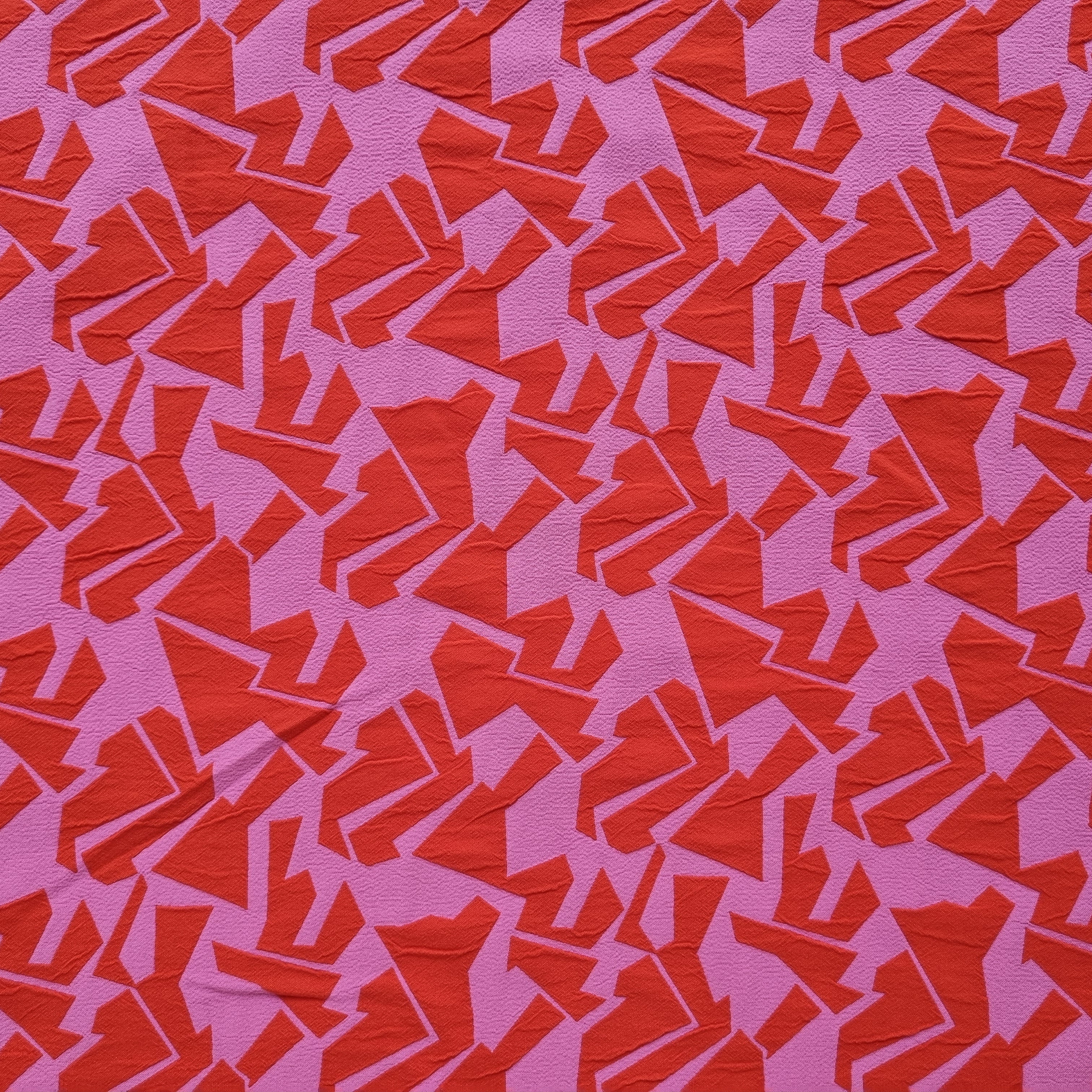 Viskosejaquard rot/pink Viskosewebstoff, neu Malu Stoffhaus Malu - Stoffhaus