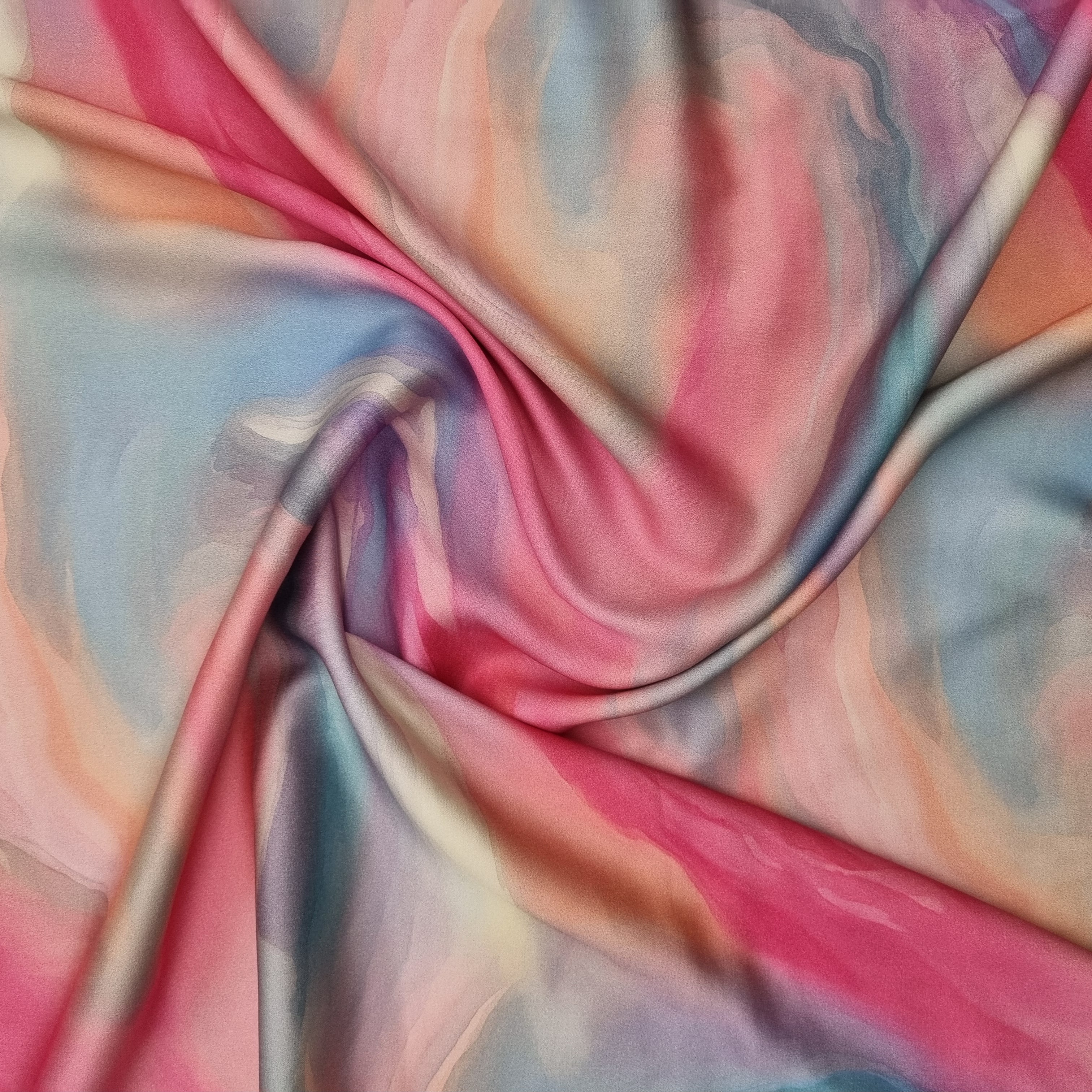 Viskosesatin pink/türkis Viskosewebstoff, neu Verhees Malu - Stoffhaus