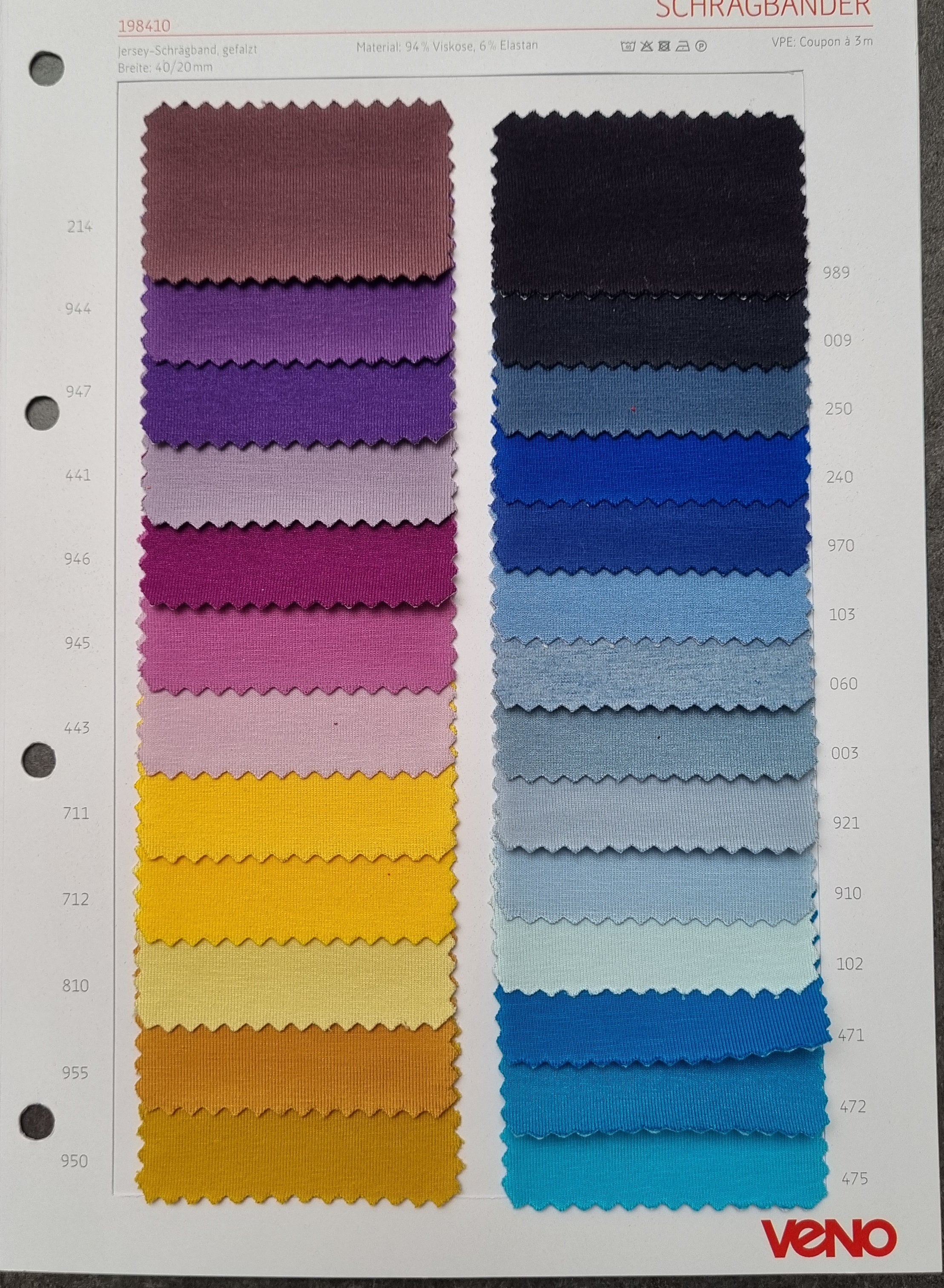 Viskoseschrägband 40/20 viele Farben Bänder OAKI DOKI Malu - Stoffhaus