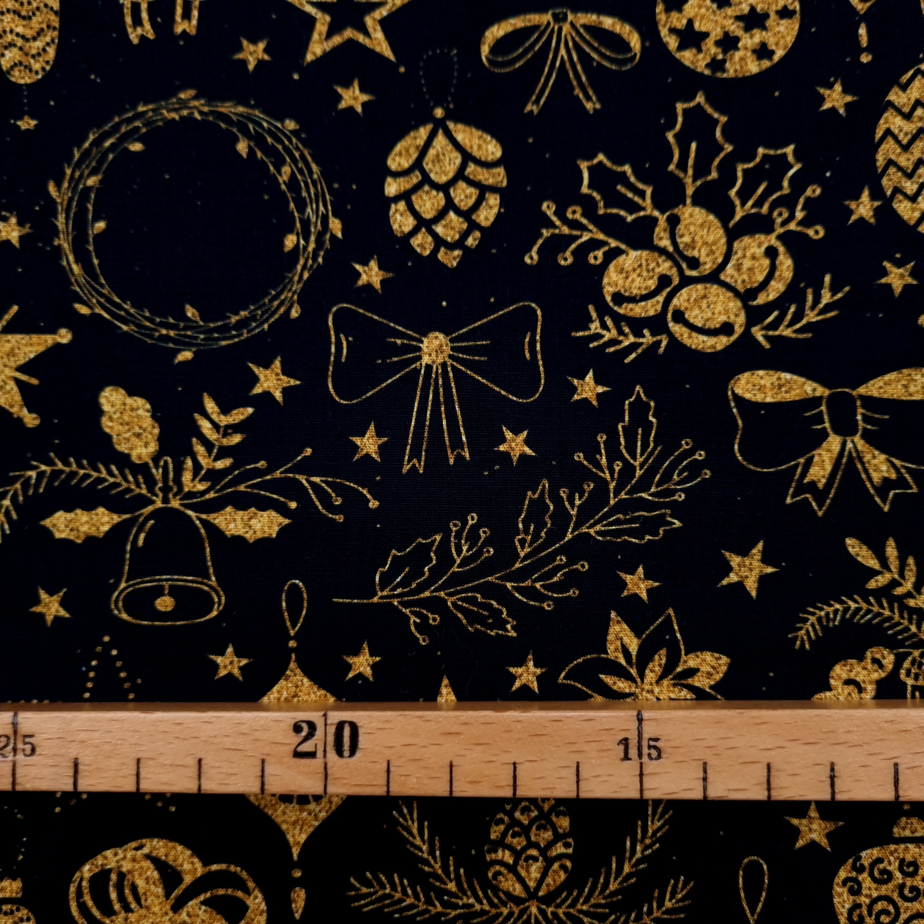 Weihnachtsdruck Schleifen Webstoff Swafing Malu - Stoffhaus