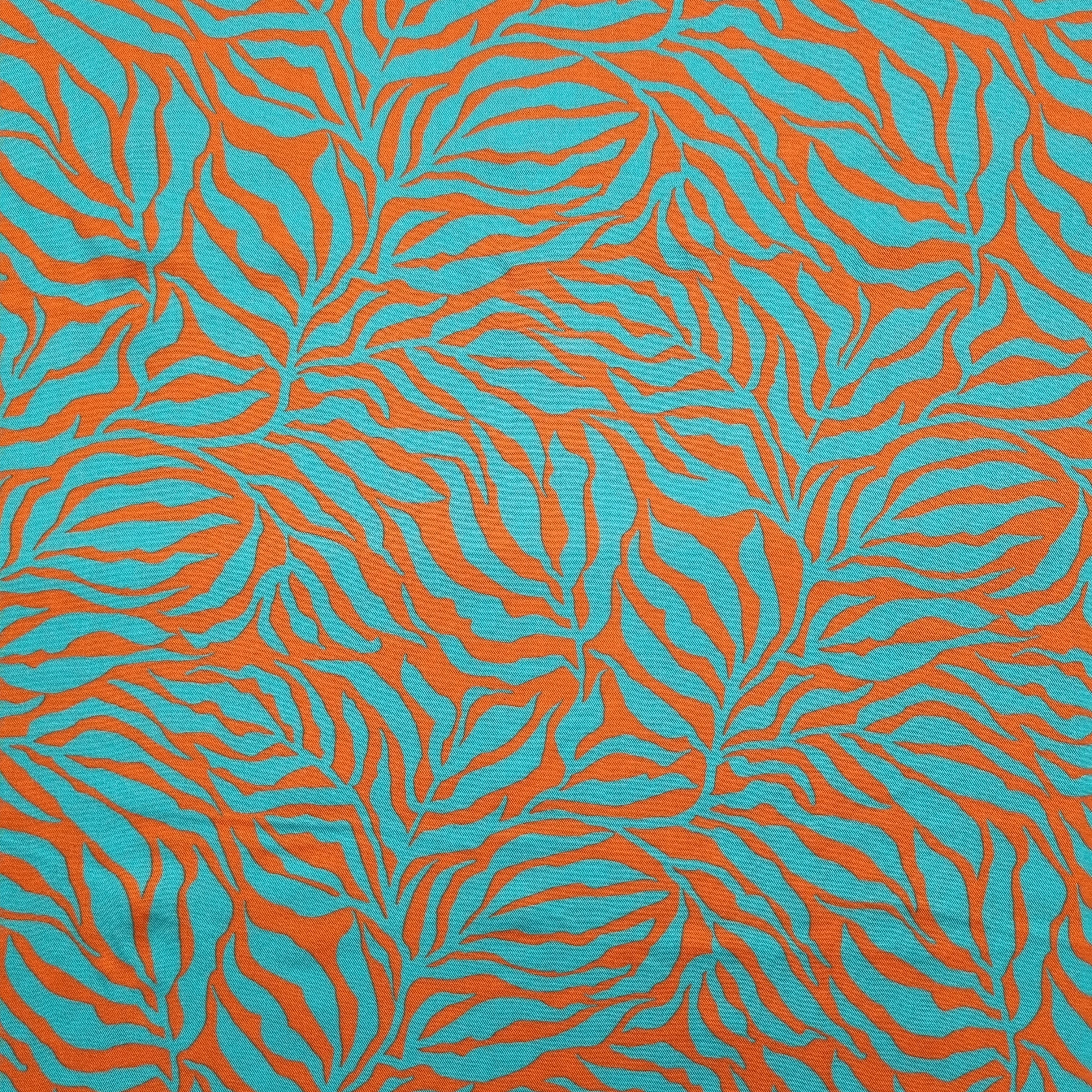 Zebra Jungle orange/aqua Webstoff Swafing Malu - Stoffhaus